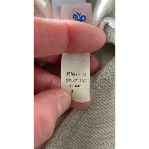 Athleta Women's S Shadow Olive Green Cream Sundown Dip Dye Sweatshirt - Picture 8 of 9